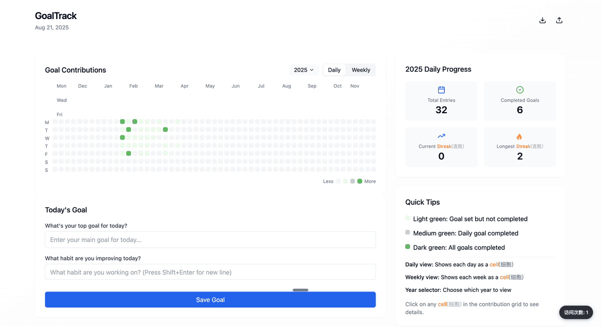 GoalTrack Visualizer